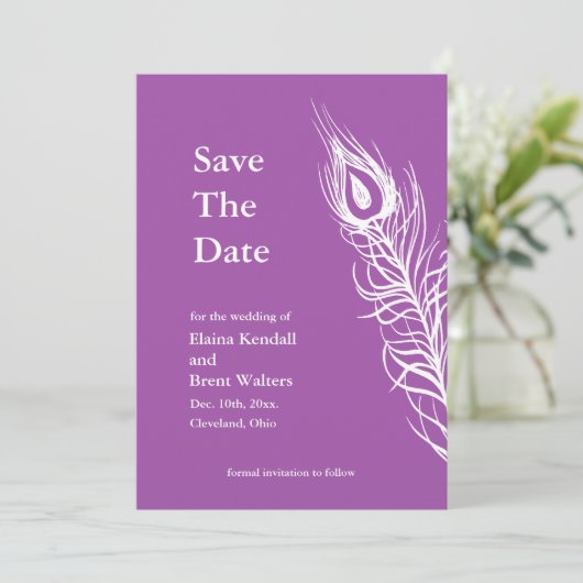 Save The Date Purple Shake your Tail Feathers Enregistrer la dat (Debout devant)