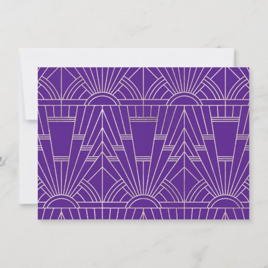 Save The Date Purple Silver Great Gatsby Art Déco Enregistrer La (Dos)