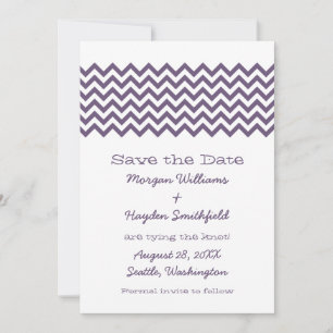 Save The Date Purple Simple Chevron Enregistrer l'Invitation de 
