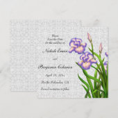 Save The Date Purple Spring Iris Flowers Enregistrer la date (Devant / Derrière)