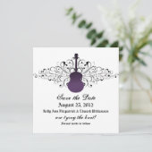 Save The Date Purple Swirls Guitar Enregistrer l'Invitation de d (Debout devant)