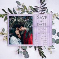 Purple Vintage Striped Photo Enregistrer la date