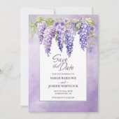 Save The Date Purple Wisteria Floral Wedding Enregistrer la date (Devant)
