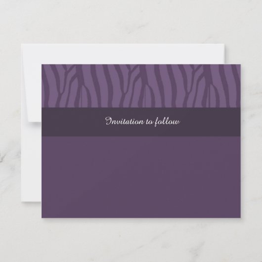 Save The Date Purple Zebra Pattern Enregistrer la date (Dos)