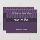Save The Date Purple Zebra Pattern Enregistrer la date (Devant / Derrière)