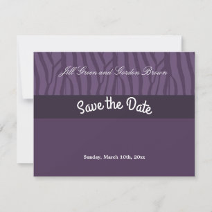 Save The Date Purple Zebra Pattern Enregistrer la date