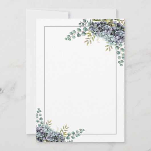 Save The Date Purplish Hydrangeas Eucalyptus Enregistrer La Cart (Dos)
