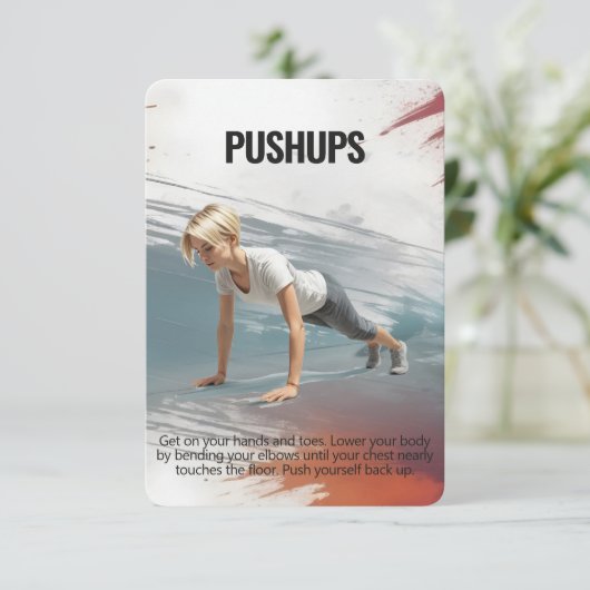 Save The Date Pushups Fitness Card avec Blue Backing (Debout devant)