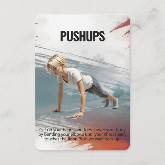 Save The Date Pushups Fitness Card avec Blue Backing (Devant)
