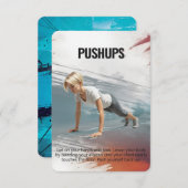 Save The Date Pushups Fitness Card avec Blue Backing (Devant / Derrière)