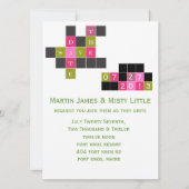 Save The Date Puzzle de mots croisés Enregistrer la date (Dos)