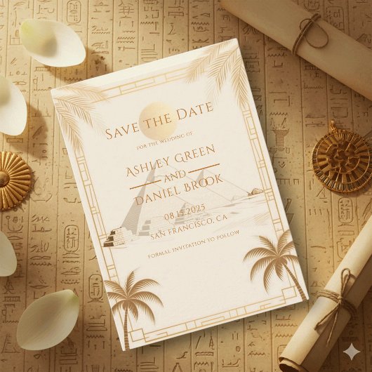 Save The Date Pyramides De Gizeh Mariage Égyptien Antique