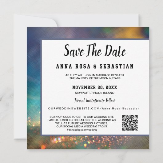 Save The Date *~* QR AR6 ENREGISTRER LE Mariage PHOTO DATE (Dos)