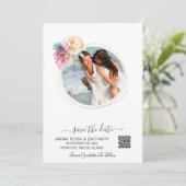 Save The Date *~* QR AR6 Floral - Site Mariage Enregistrer La Da (Debout devant)