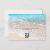 Save The Date QR Code Blue Ocean Waves Tropical Beach Wedding (Dos)