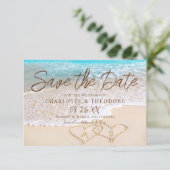 Save The Date QR Code Blue Ocean Waves Tropical Beach Wedding (Debout devant)