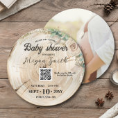 Save The Date QR Code Bois neutre Baby shower unique
