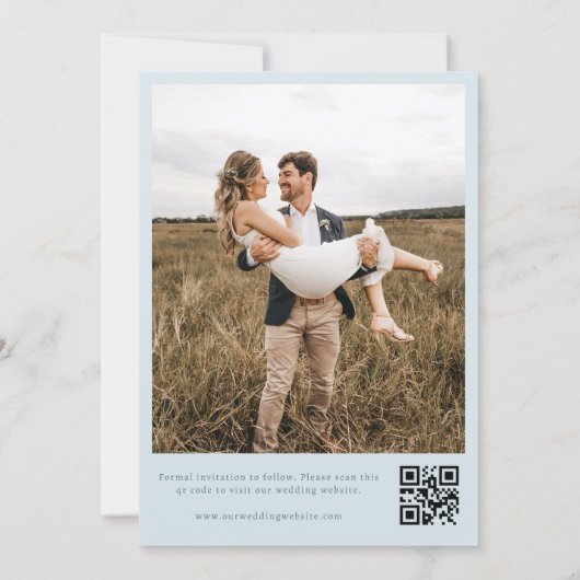 Save The Date QR Code de mariage monogramme coquillage côtier na (Dos)