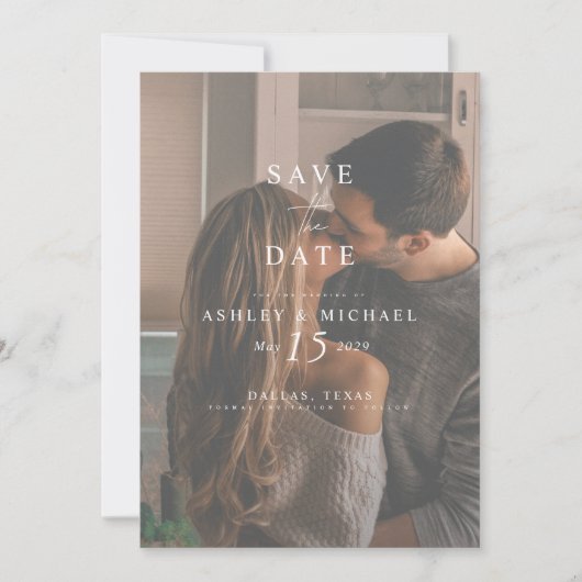 Save The Date QR Code Elegant Photo Mariage Website (Devant)