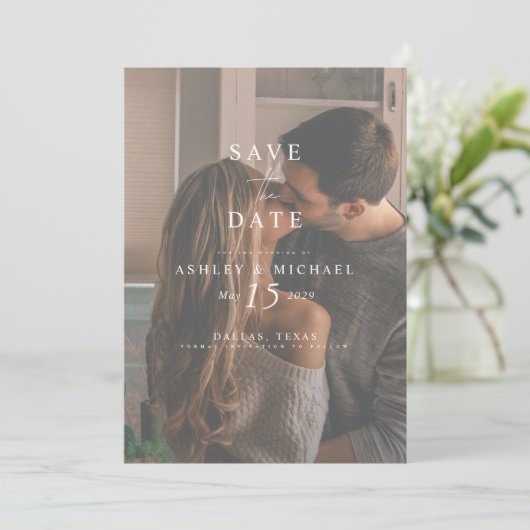 Save The Date QR Code Elegant Photo Mariage Website (Debout devant)