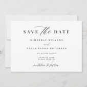 Save The Date QR CODE élégant script simple mariage (Devant)