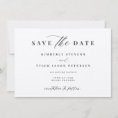 Save The Date QR CODE élégant script simple mariage (Devant)