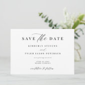 Save The Date QR CODE élégant script simple mariage (Debout devant)