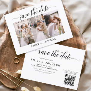 Save The Date QR Code - Enregistrer la date 3 Photo Elégant Mode