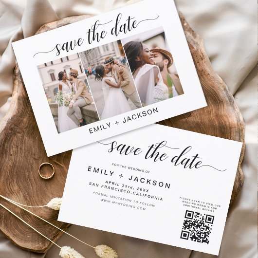 Save The Date QR Code - Enregistrer la date 3 Photo Elégant Mode