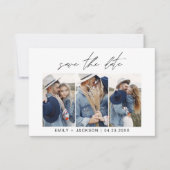 Save The Date QR Code - Enregistrer la date Modern 3 Photo Elega (Devant)