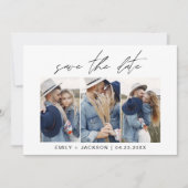 Save The Date QR Code - Enregistrer la date Modern 3 Photo Elega (Devant)
