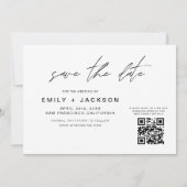 Save The Date QR Code - Enregistrer la date Modern 3 Photo Elega (Dos)