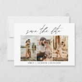 Save The Date QR Code - Enregistrer la date Modern 3 Photo Elega (Devant)