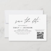 Save The Date QR Code - Enregistrer la date Modern 3 Photo Elega (Dos)
