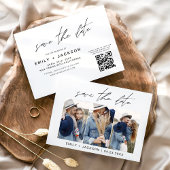 Save The Date QR Code - Enregistrer la date Modern 3 Photo Elega