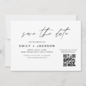 Save The Date QR Code - Enregistrer la date Modern 3 Photo Elega (Dos)
