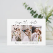 Save The Date QR Code - Enregistrer la date Modern 3 Photo Elega (Debout devant)
