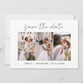 Save The Date QR Code - Enregistrer la date Modern 3 Photo Elega (Devant)
