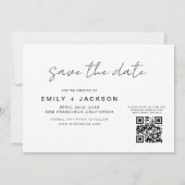 Save The Date QR Code - Enregistrer la date Modern 3 Photo Elega (Dos)