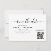 Save The Date QR Code - Enregistrer la date Modern Elegant 3 Pho (Dos)