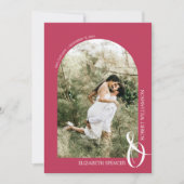 Save The Date QR Code Mariage photo Magenta (Devant)