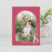 Save The Date QR Code Mariage photo Magenta (Debout devant)