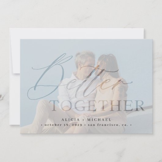 Save The Date QR CODE mieux ensemble script photo mariage (Devant)