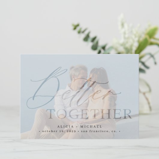 Save The Date QR CODE mieux ensemble script photo mariage (Debout devant)