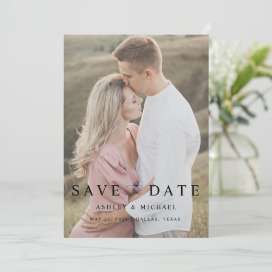 Save The Date QR Code Modern Elegant Script 2 Mariage photo (Debout devant)