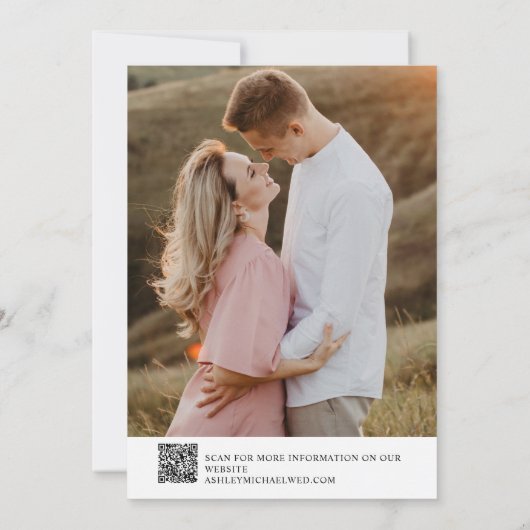Save The Date QR Code Modern Elegant Script 2 Mariage photo (Dos)