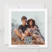 Save The Date QR Code Modern Script Photo Overlay Carré Mariage (Dos)