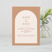 Save The Date QR Code Modern Terracotta Arch Photo Enregistrer L (Debout devant)