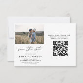Save The Date QR Code moderne Enregistrer la date 4 Photo Elegan (Dos)
