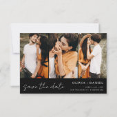 Save The Date QR Code moderne Enregistrer la date 4 Photo Elegan (Devant)
